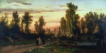Ivan Ivanovich Shishkin Werke - Abend 1871 klassische Landschaft Ivan Ivanovich